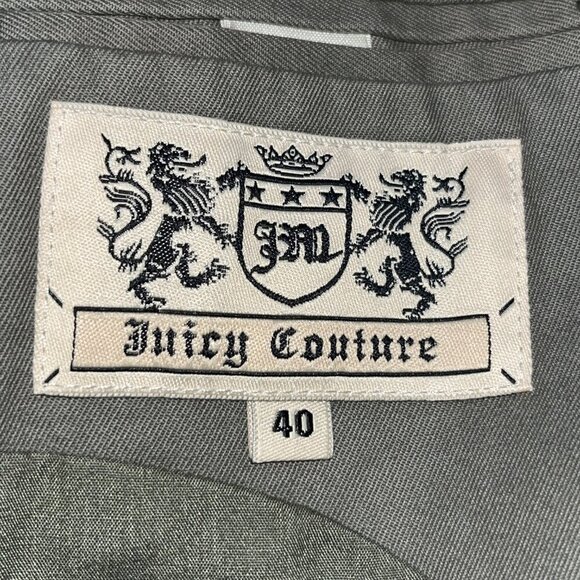 Vintage Men's JUICY COUTURE Skull Mohawk Embroidered Sport Coat Blazer Jacket 40 - Picture 13 of 16